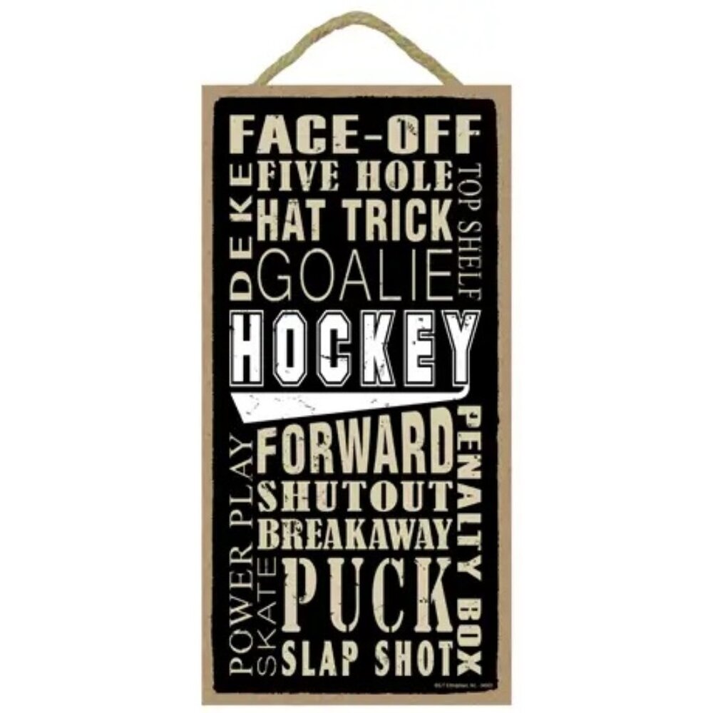Hockey Themed Quotes 5" x 10" Wood Plaque Sign Sports Collectible Gift